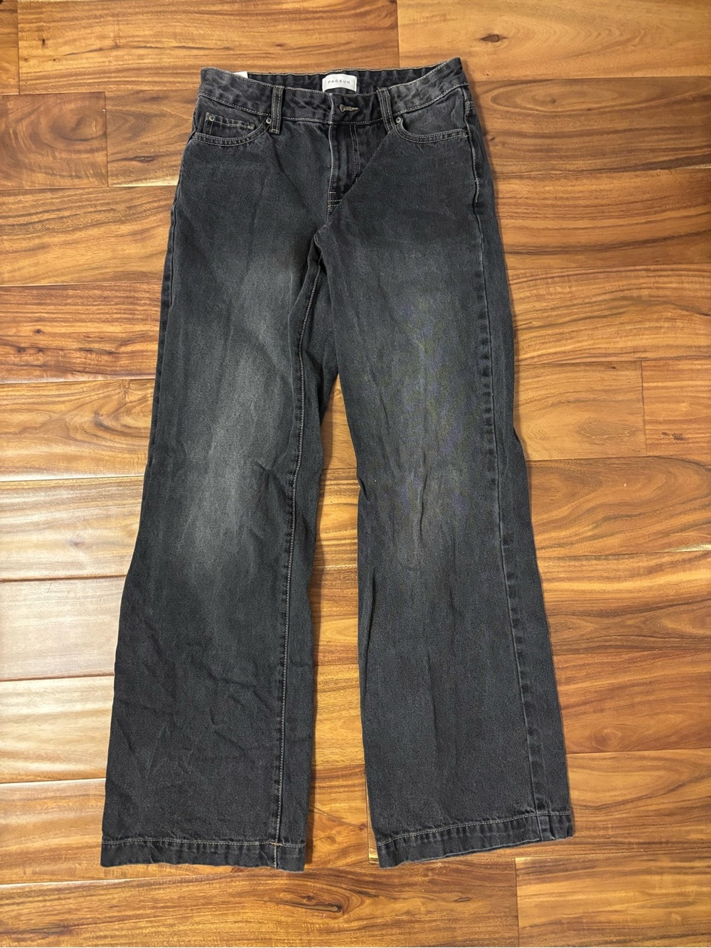PacSun Black Washed Wide-Leg Jeans- worn a few times